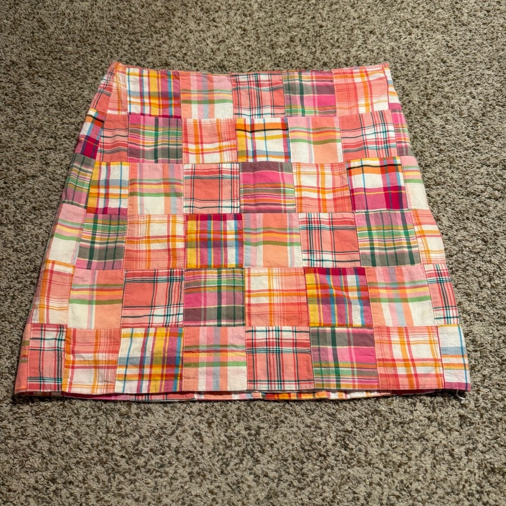 Talbots Madras Plaid Patchwork Skirt - Multicolor Size 10P